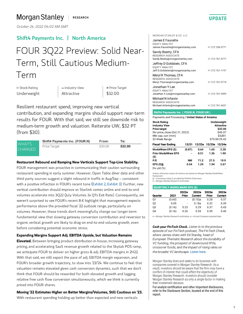 2022-10-24-FOUR.N-Morgan Stanley-Shift4 Payments Inc. FOUR 3Q22 Preview Solid Near-Term, St...-988606912022-10-24-FOUR.N-Morgan Stanley-Shift4 Payments Inc. FOUR 3Q22 Preview Solid Near-Term, St...-98860691_1.png